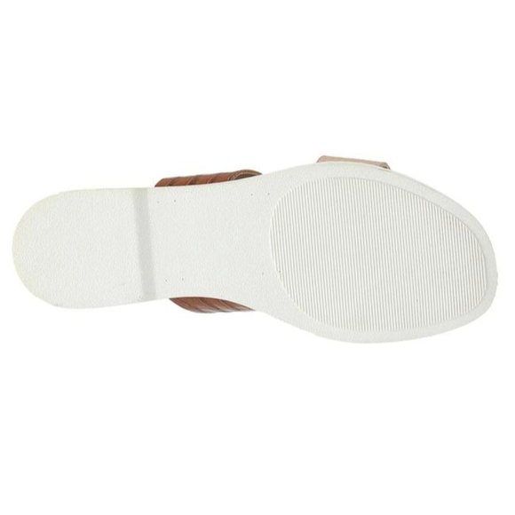 Coach And Four Brown Gold Lecce Croc Rose Metallic Slide Sandals - Picture 7 of 7